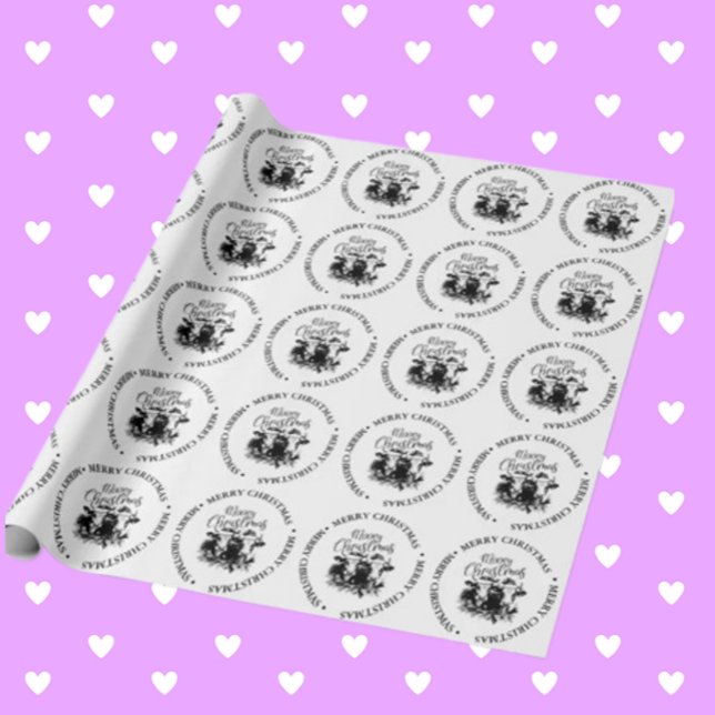 Merry Christmas Country Cow theme Wrapping Paper (Wrap your gifts with love using Merry Christmas Country Cow theme wrapping paper.)