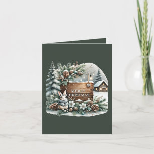 Merry Christmas Country home add message Holiday Card
