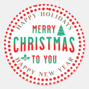 Merry Christmas Country Style Classic Round Sticker