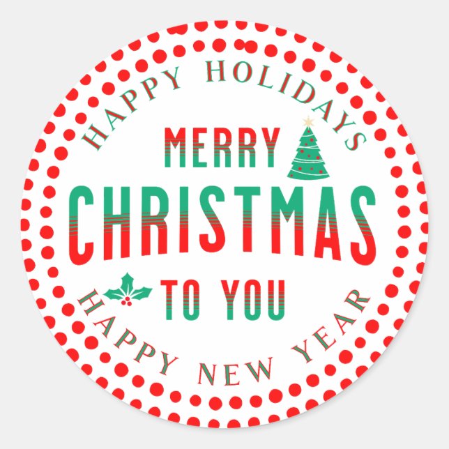 Merry Christmas Country Style Classic Round Sticker (Front)