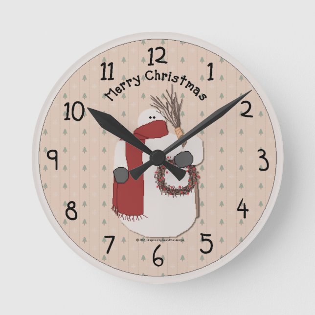 Merry Christmas Country Wall Clock (Front)