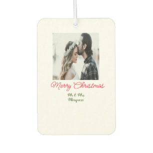 Merry Christmas couple photo add name happy holida Air Freshener