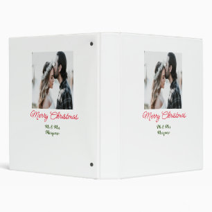 Merry Christmas couple photo add name happy holida Binder