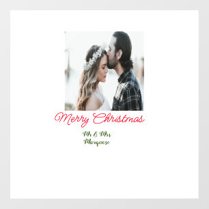 Merry Christmas couple photo add name happy holida Window Cling