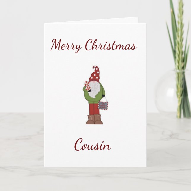MERRY CHRISTMAS **COUSIN** CARTE (Devant)