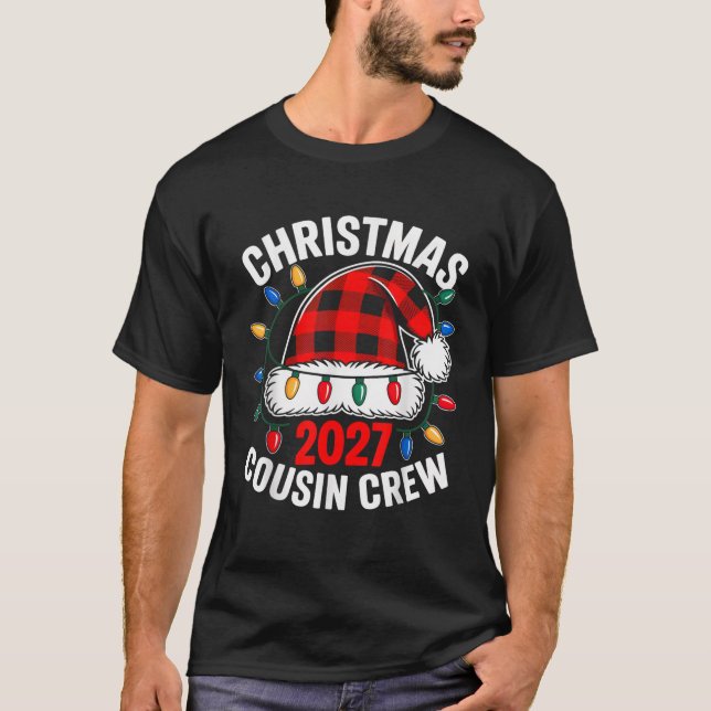Merry Christmas Cousin Crew 2027 Family Matching X T-Shirt (Front)