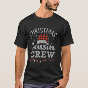 Merry Christmas Cousin Crew Santa Hat Matching Fam T-Shirt