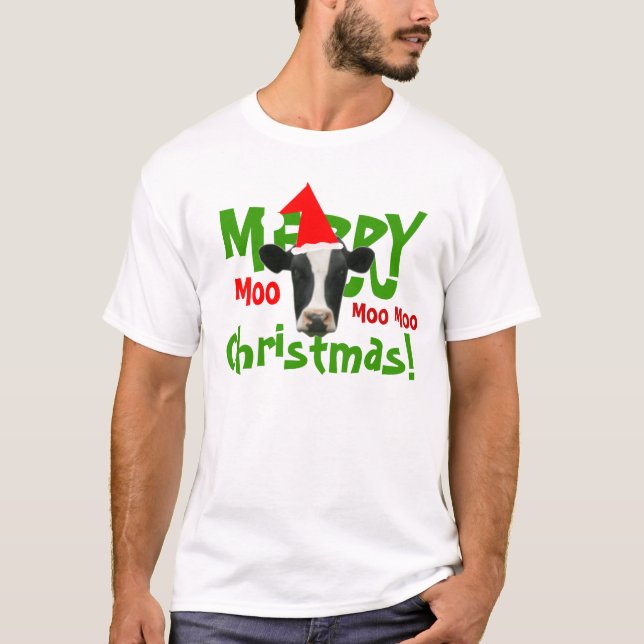 Merry Christmas Cow T-Shirt (Front)