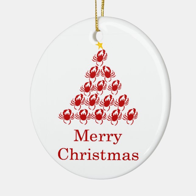 Merry Christmas Crab Ceramic Ornament (Left)