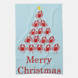 Merry Christmas Crab Kitchen Towel