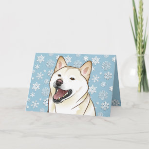 Merry Christmas Cream Shiba Inu Customizable Card