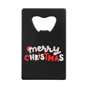Merry Christmas Credit Card Bottle Opener