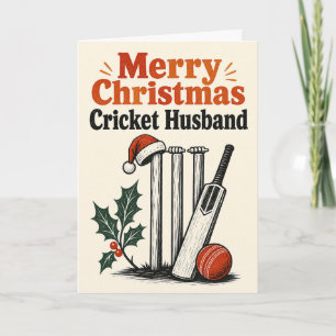 Merry Christmas Cricket Husband Card