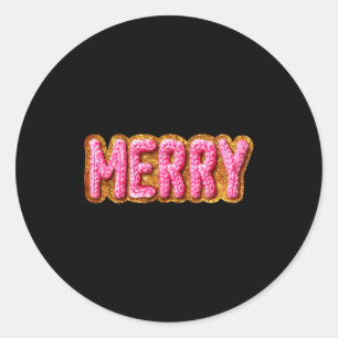 Merry Christmas Crochet Xmas Pajamas Cozy Holiday  Classic Round Sticker