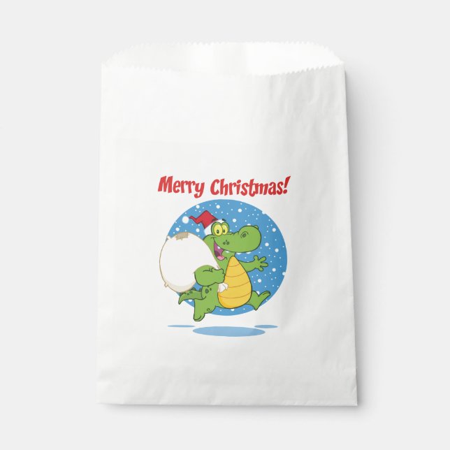 Merry Christmas Crocodile Santa | Holidays Favour Bag (Front)