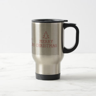 Merry Christmas cross stitch sign Travel Mug
