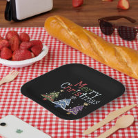 Merry Christmas Cross Xmas Tree Retro