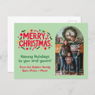 MERRY CHRISTMAS CUSTOM Arch PHOTO Xmas  Holiday Postcard