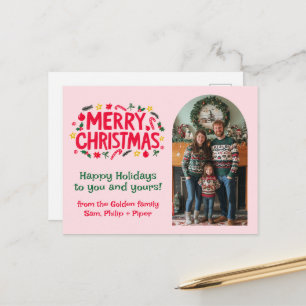 MERRY CHRISTMAS CUSTOM Arch PHOTO Xmas  Holiday Postcard