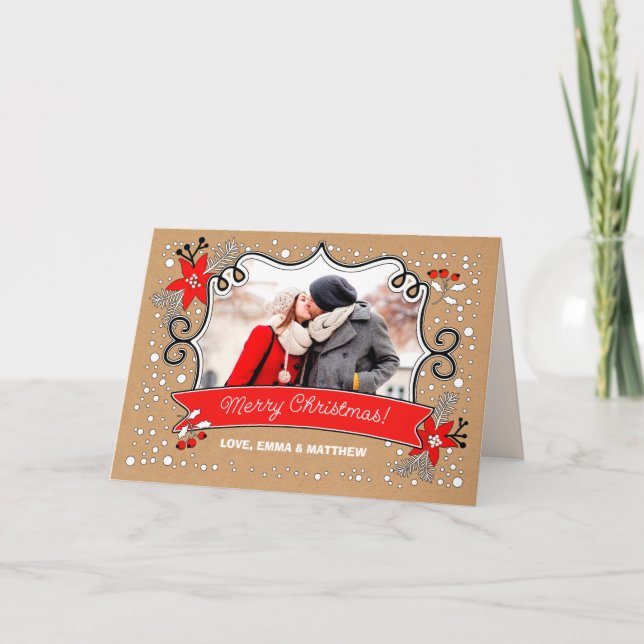 Merry Christmas. Custom Christmas Photo Cards (Front)