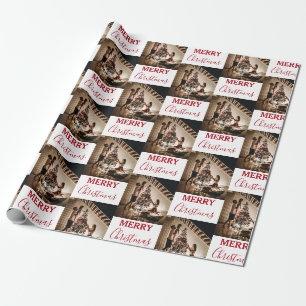 Merry Christmas Custom Family Photo  Wrapping Paper