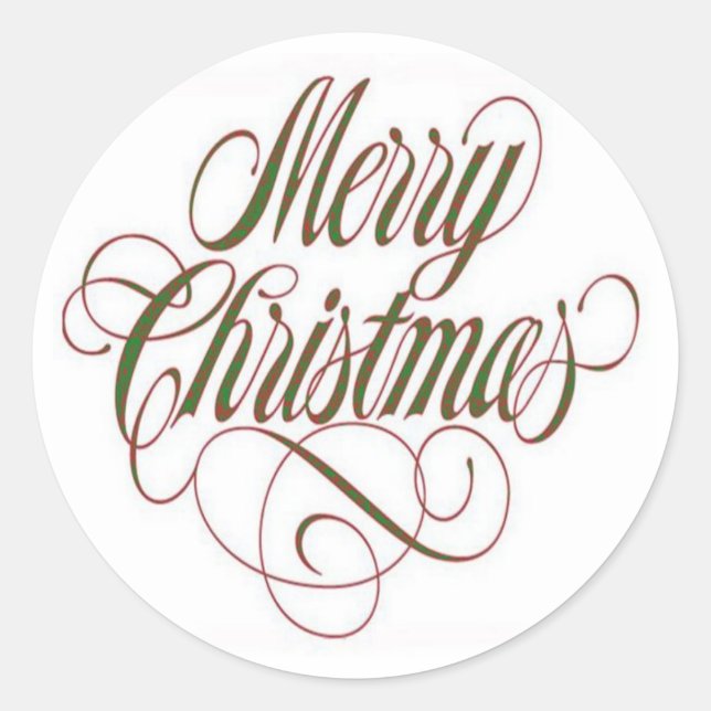 Merry Christmas! Custom Large Round Sticker (Front)
