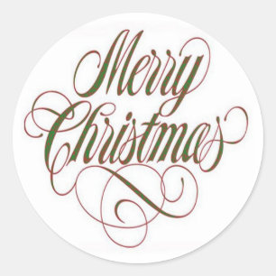 Merry Christmas! Custom Large Round Sticker