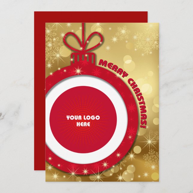 Merry Christmas. Custom Logo Corporate Card (Front/Back)