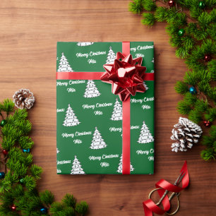 Merry Christmas Custom Name Cute Personalized Wrapping Paper