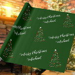 Merry Christmas Custom Name Elegant Personalized Wrapping Paper<br><div class="desc">Customize the text, and easily create your personalized Christmas wrapping paper. Click EDIT DESIGN to change the background colour or text colour. You can TRANSFER this DESIGN on other Zazzle products and adjust it to fit most Zazzle items. Standard Studio designs are made in high-resolution graphics for a professional print....</div>