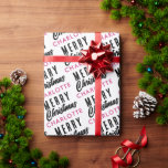 Merry Christmas Custom Name Pink Trendy Wrapping Paper<br><div class="desc">A beautiful "Merry Christmas" personalized wrapping paper design with custom name. An ideal pink custom name Christmas gift wrap for someone special this Christmas.</div>