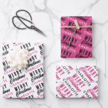 Merry Christmas Custom Name Pink Trendy Wrapping Paper Sheet<br><div class="desc">A beautiful "Merry Christmas" personalized wrapping paper design with custom name. An ideal pink custom name Christmas gift wrap for someone special this Christmas.</div>