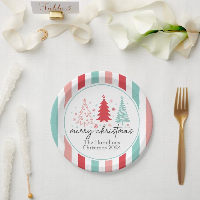 Merry Christmas Custom Paper Plates (Wedding)