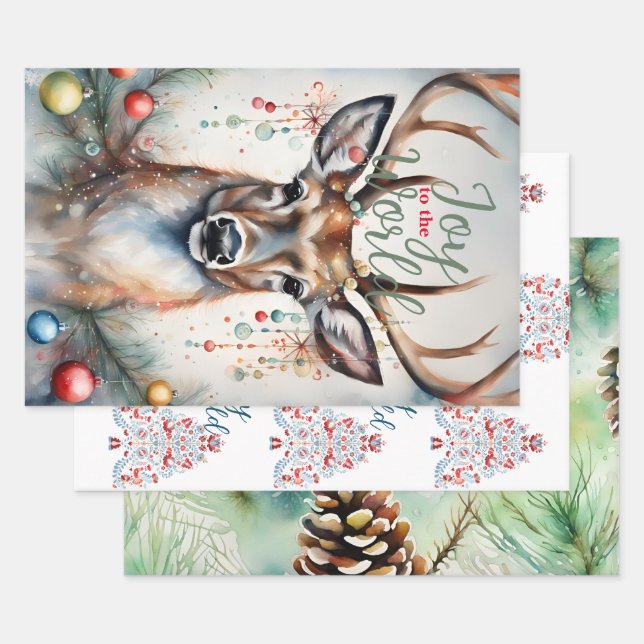 Merry Christmas / Custom Personalize Name Wrapping Paper Sheet (Set)