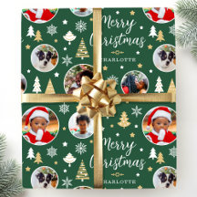 Merry Christmas Custom Photo Festive Green