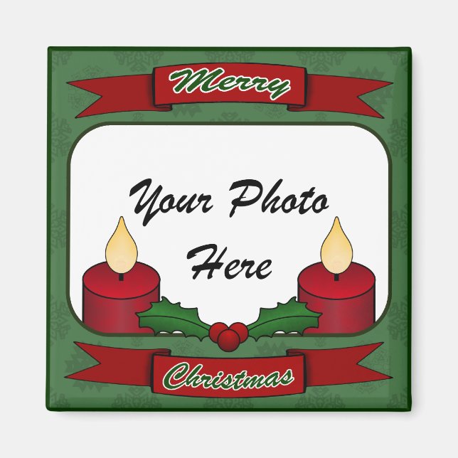 Merry Christmas! Custom Photo Magnet (Front)