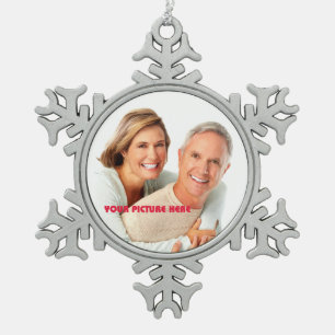 Merry Christmas. Custom Photo Snowflake Ornaments