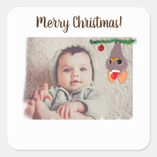 Merry Christmas Custom Photo Sticker