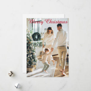 Merry Christmas custom picture Flat Holiday Card