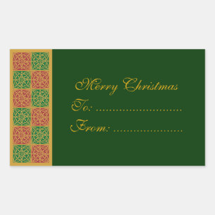 Merry Christmas Custom Red and Green Stickers