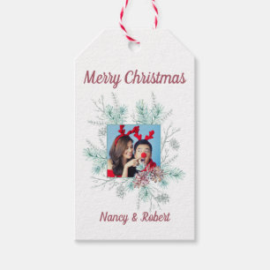 Merry Christmas Custom Text and Photo Gift Tags