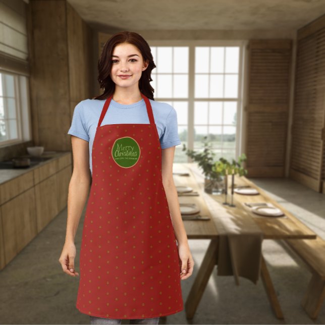 Merry Christmas Custom Text Red Apron (Creator Uploaded)