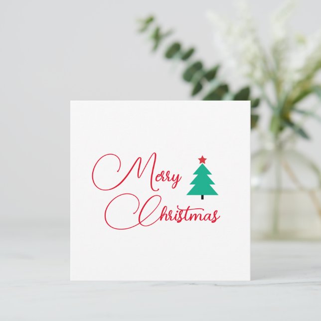 Merry Christmas Customizable Flat Holiday Card (Standing Front)