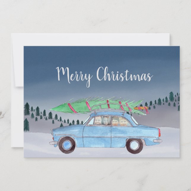 Merry Christmas customizable photo card (Front)