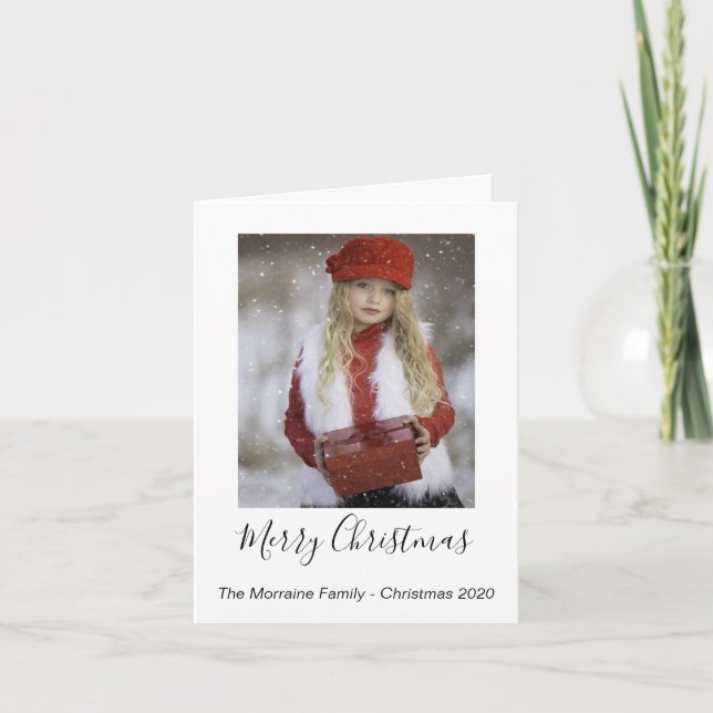 Merry Christmas Customizable Photo Holiday Card (Front)