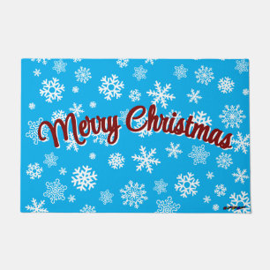 Merry Christmas Customizable Snowflakes Doormat