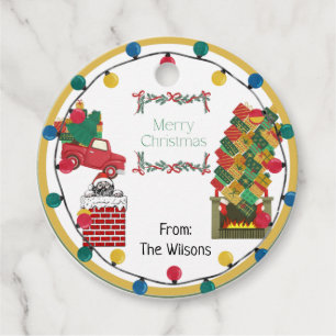 Merry Christmas Customizable Tie on Gift Tags