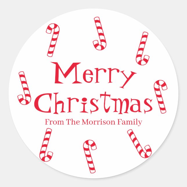 Merry Christmas customize name gift favour sticker (Front)
