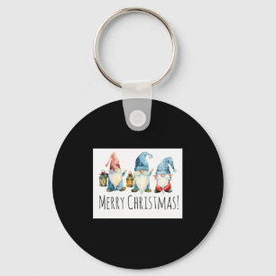 Merry Christmas Cute Christmas Gnomes  Keychain