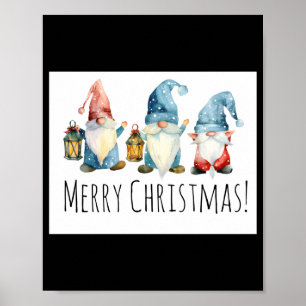 Merry Christmas Cute Christmas Gnomes Poster